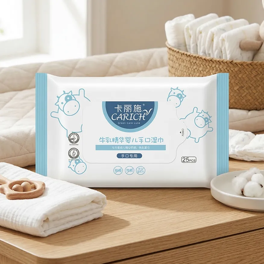 Детские влажные салфетки CARICH с экстрактом молока 25 штук Greenleaf Алматы