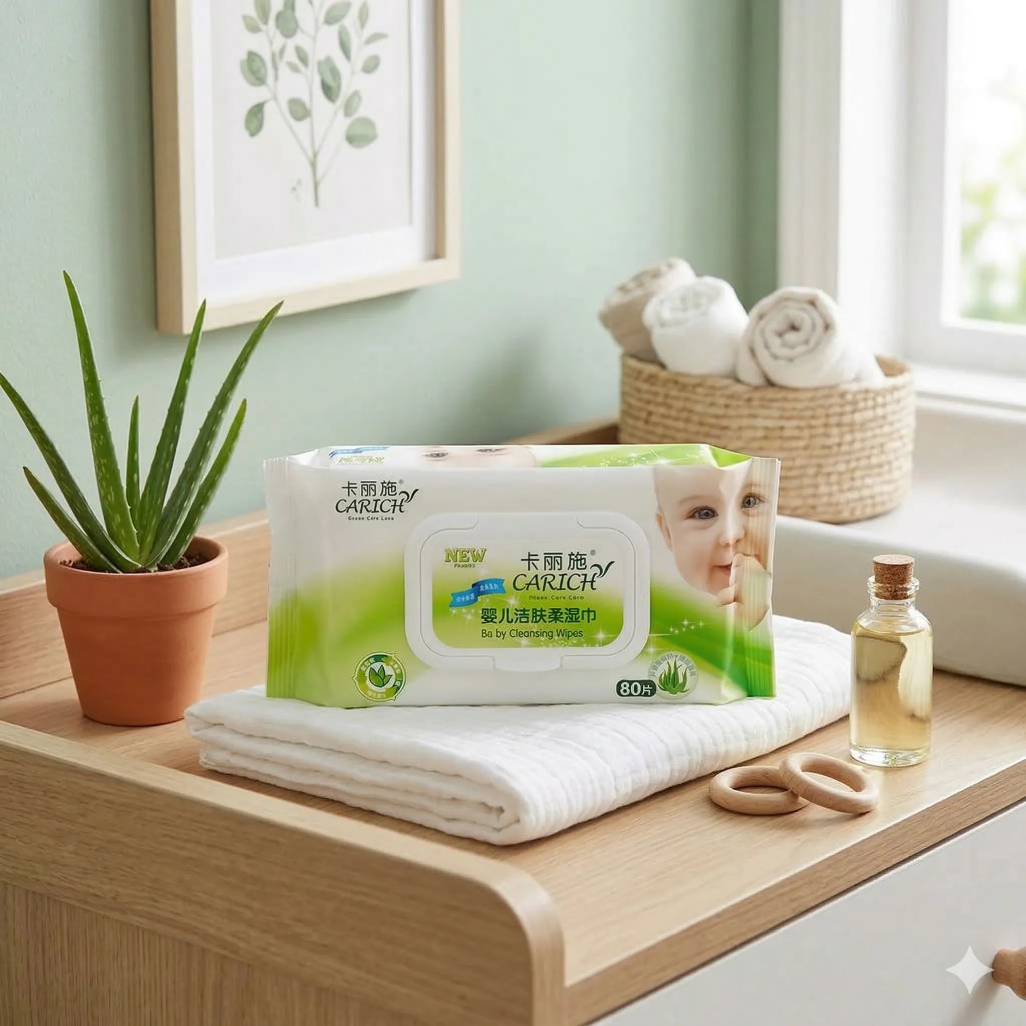 CARICH Детские очищающие салфетки, 80 шт