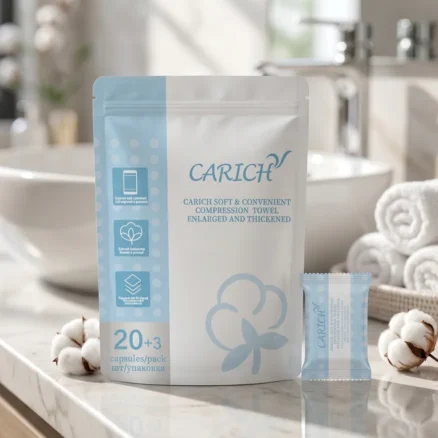 портативные спрессованные полотенца CARICH, 23 шт