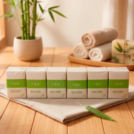 Бамбуковые карманные салфетки CARICH от Greenleaf (18 пачек по 10 шт., 4 слоя)